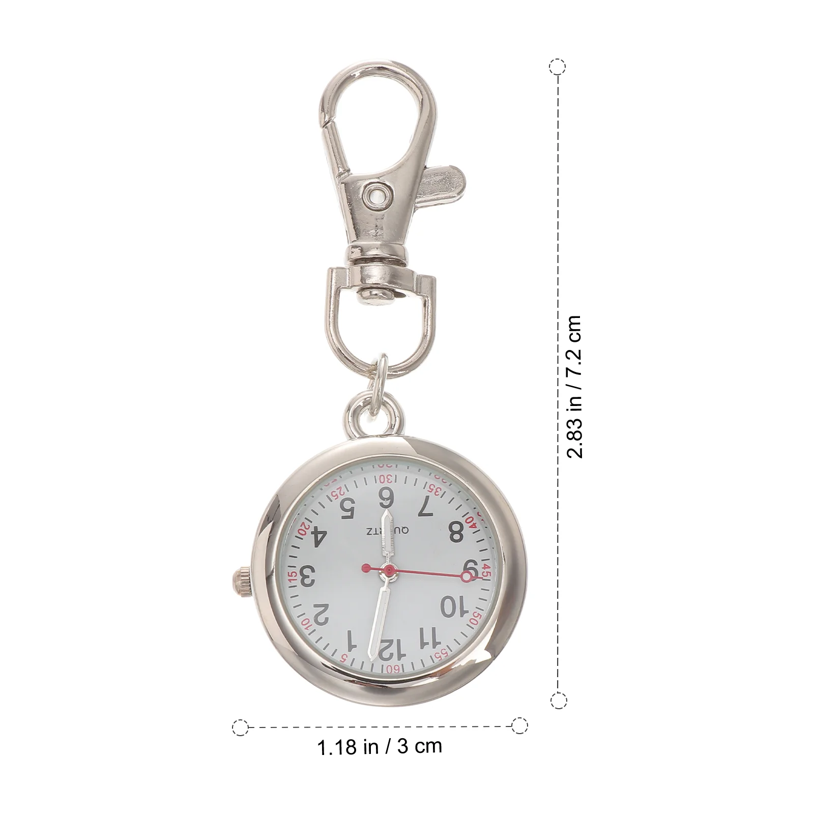 Nurse Watch Quartz Pendant Pocket Keychain Vintage Ring Rings Fob Wallet Keyring Clip Metal