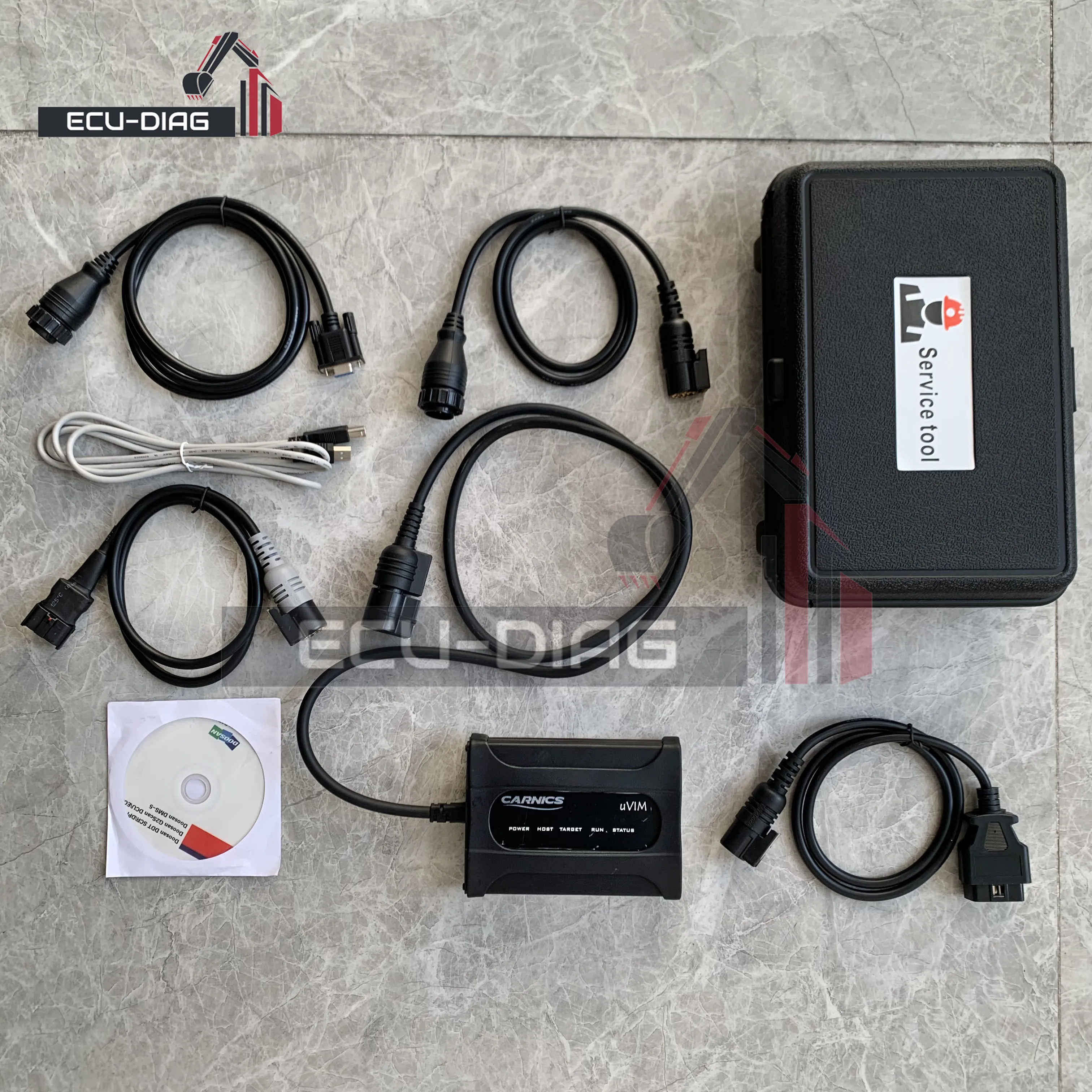 斗山 uVIM オリジナルモデル通信インターフェーススキャナキットヘビーデューティフォークリフトショベルローダー診断ツール検出器