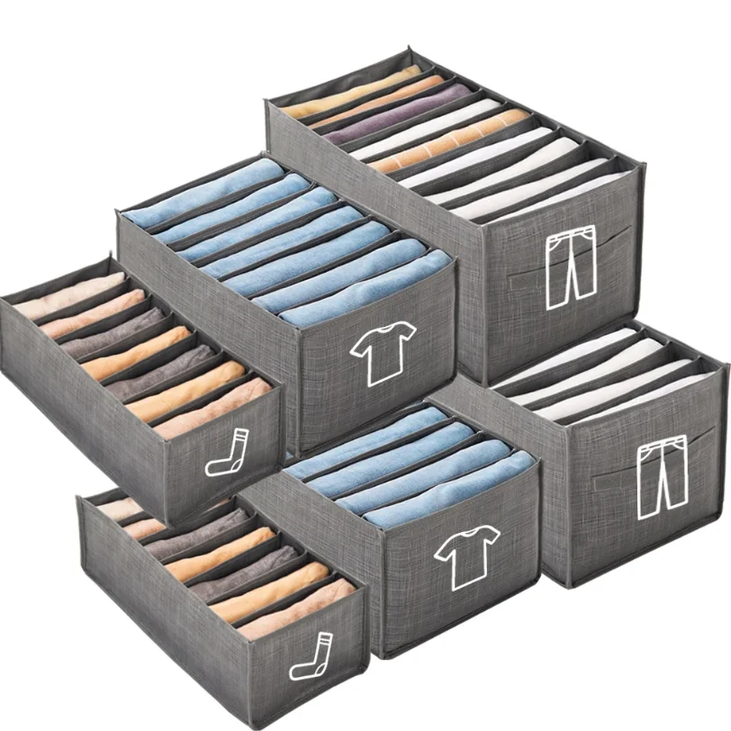 

Closets Clothes Organizer Foldable Clothing Jeans Storage Box Closet Drawer Organizer with Handles Wardrobe Storage Organize