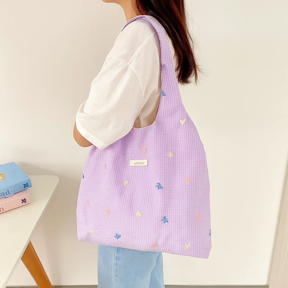 

Portable Korean Style Bowknot Vest Bag Sweet Cloth Cloth Hobo Bag Leisure Commuting Canvas Underarm Bag Travel