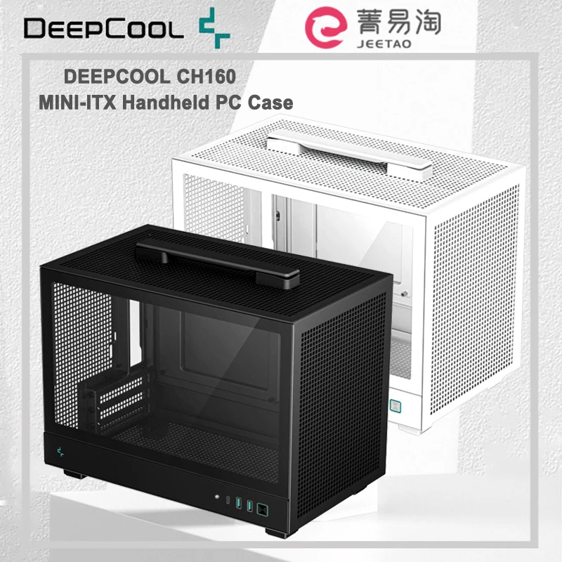 Deepcool CH160 MINI-ITX Handheld PC Case Computer Portable Type-C Tempered Glas Dual USB3.0 For 40 series graphics cards Chassis