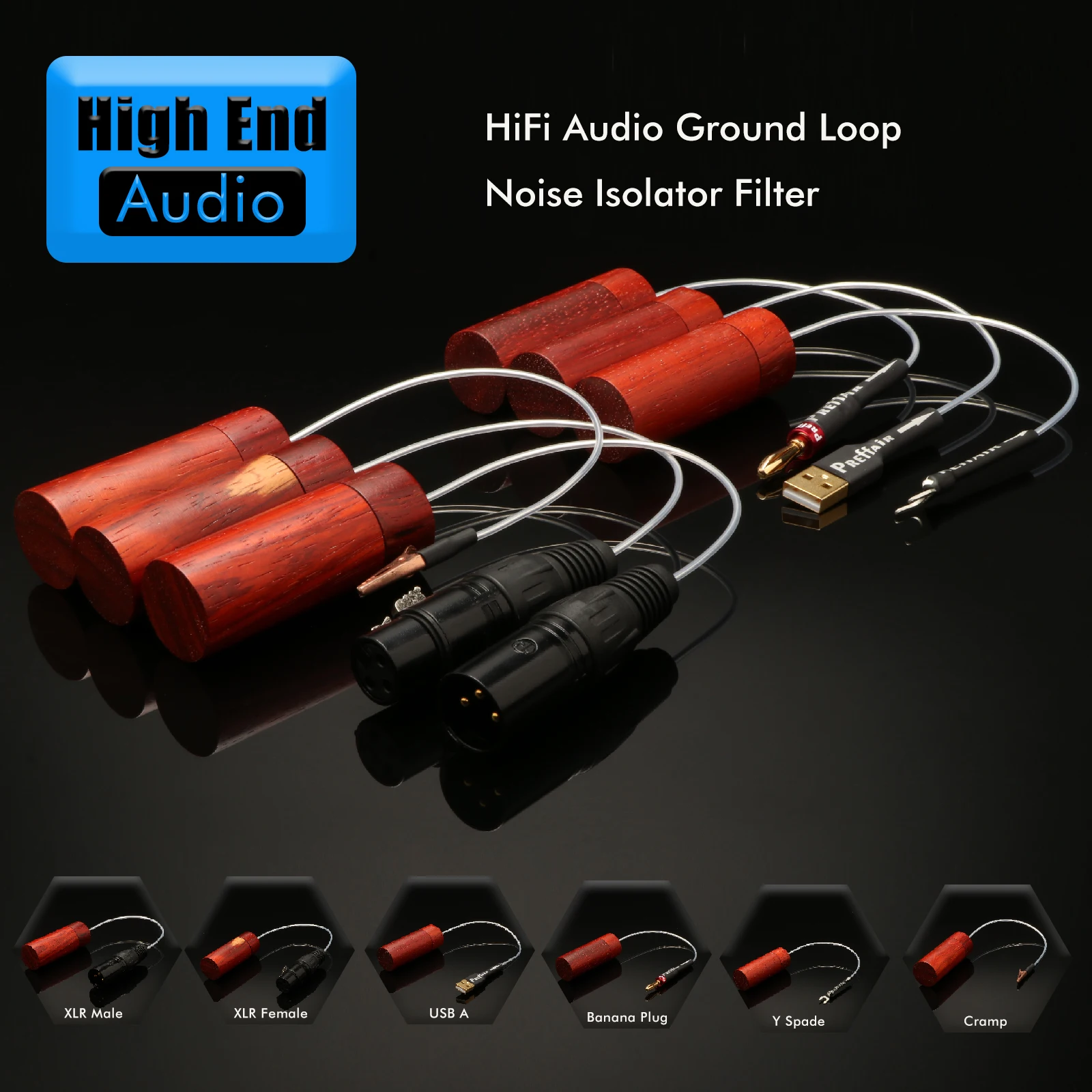 HiFi Audio Ground Loop Audiophile tourmaline static eliminator Noise Isolator Filter GND Eliminate Saver Purify background sound
