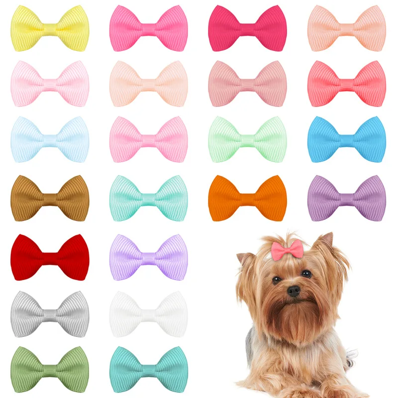 24 Stück handgefertigte Haustier-Hunde-Haarnadel für Welpen, bunte Schleife, Haarspangen für Hunde, niedliche Katze, Hunde-Haarspange, Boutique-Hundepflegezubehör