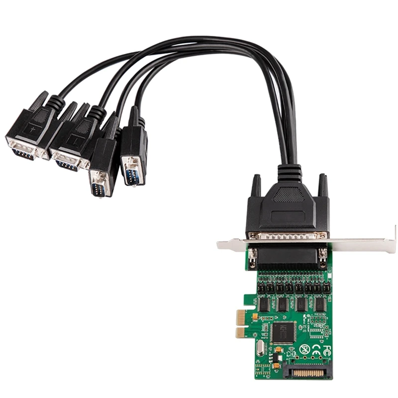 PCIE Serial Rs232 Ports Adapter Card Pcie X1 I/O Controller Card 4 DB 9 Bracket PCI Express WCH384 Chipset