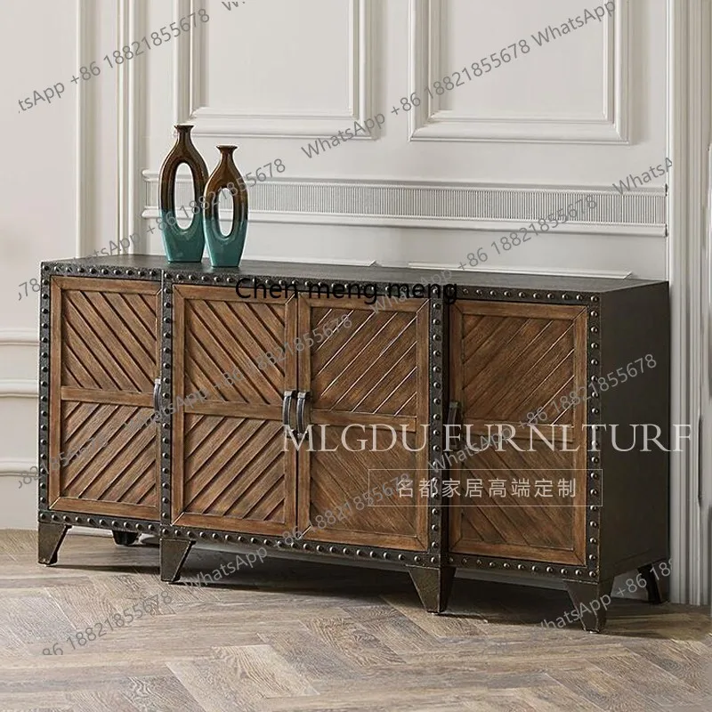 

High-end custom furniture American neoclassical solid wood porch cabinet European living room TV cabinet decorative cabinet