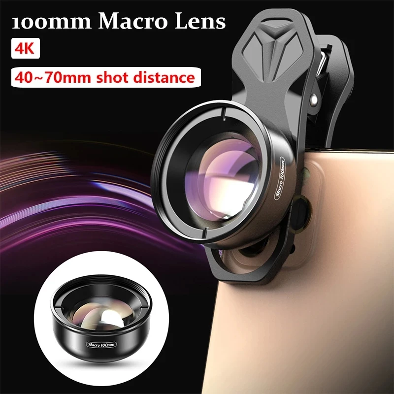 APEXEL 100mm Macro Lens Camera Phone Lens 4K HD Super Macro Lenses CPL Star Filter for iPhonex 13 pro Samsung s9 all smartphone