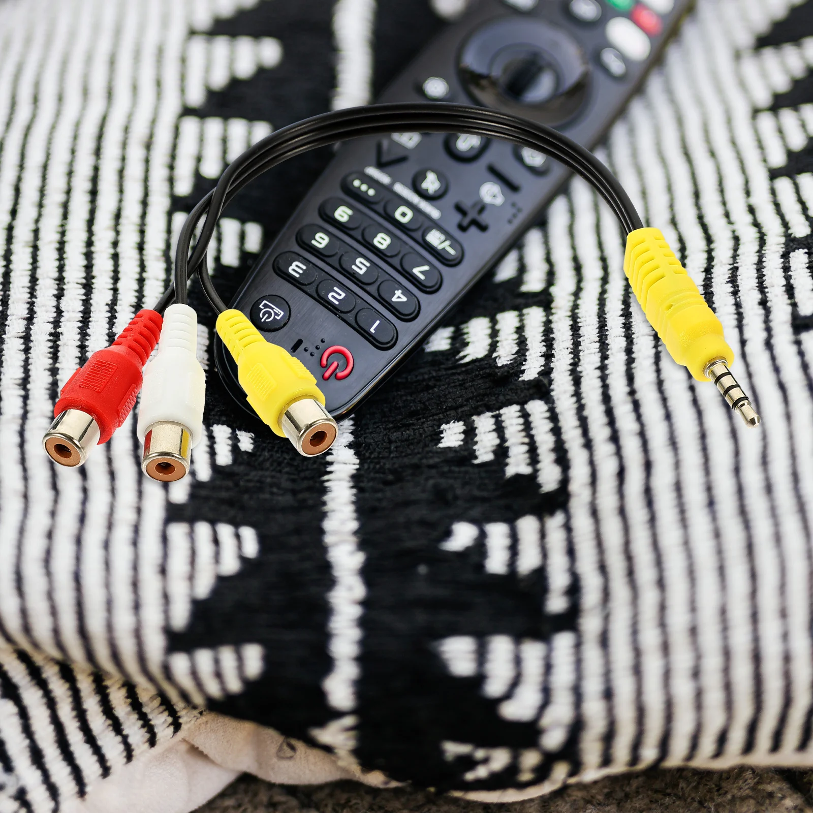 

4Pcs Audio Cable High Transmission 3-Way Adapter for Dvd Player Vcr Camcorder Durable Patch Cord Cable Audio Patch Cord