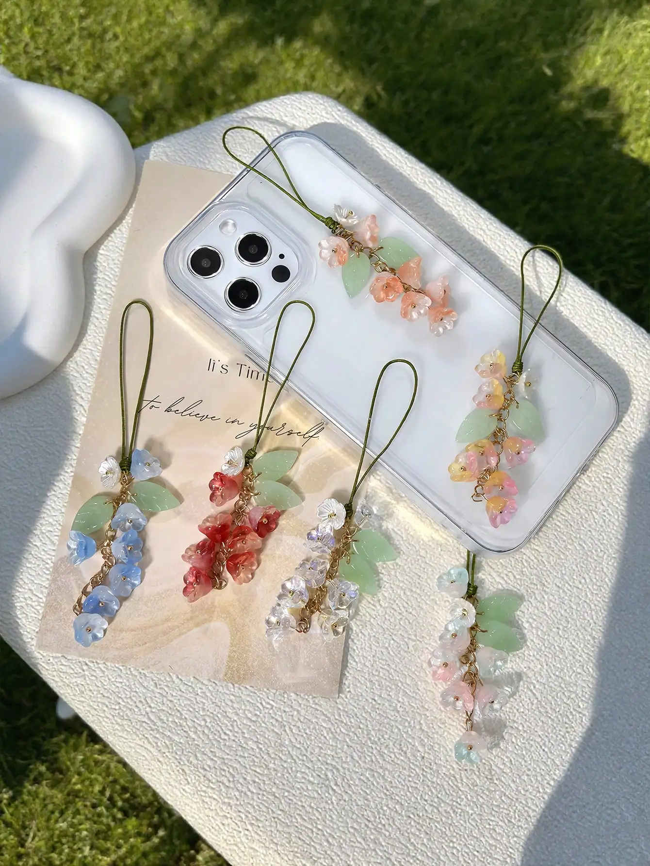 

1pc 8-Color Fairy-Style Glass Lily Flower Phone Case Chain, Creative Phone/Camera Lanyard, Phone Accessories, Smartphone Wrist Strap, Smartphone Crossbody Bag (Actual Size May Slightly Differ From Photo Due To Shooting Angle And Magnification)