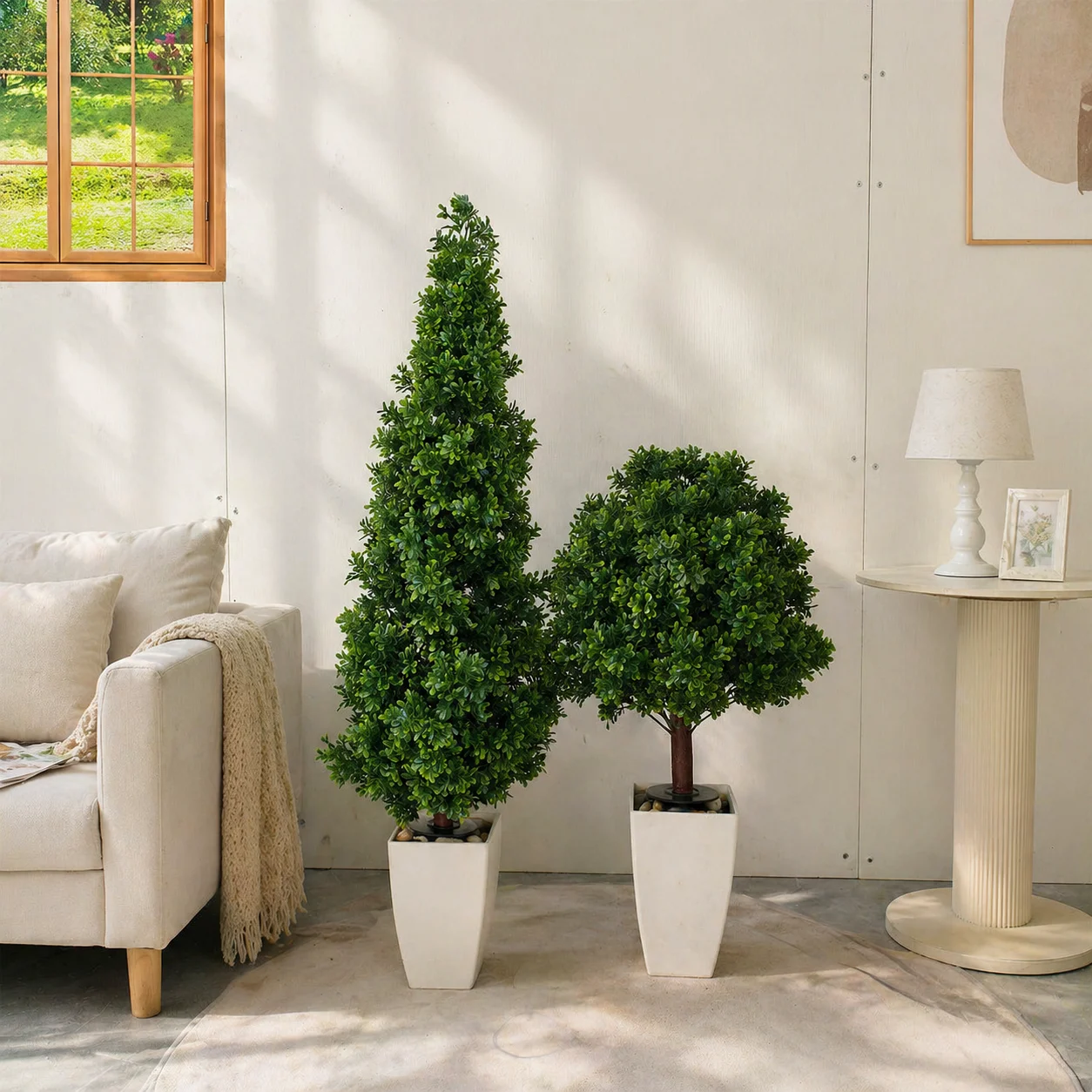 

UV Resistant Artificial Plants Tree,Faux Evergreen Topiary,Fake Plant for Indoor&Outdoor Decor and Accessorie,Home Garden Decor