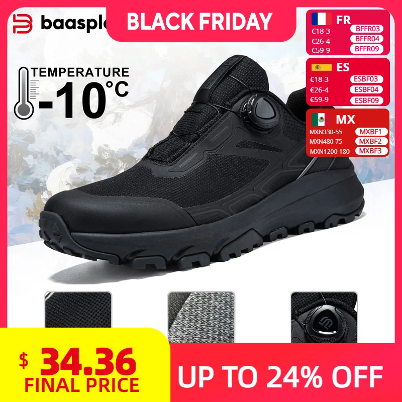 

Baasploa/мужская походная обувь, уличная сетчатая дышащая дорожная прогулочная обувь, мужские нескользящие износостойкие удобные кроссовки