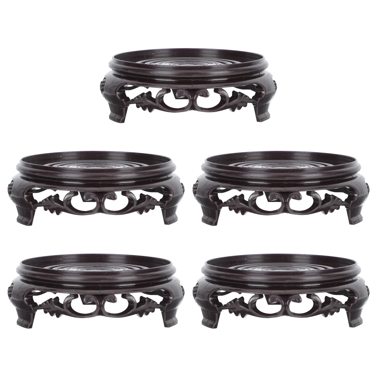 

5Pcs Decorative Flowerpot Base Storage Stand Plastic Holder Pedestal for Flowerpot Display Artware Bonsai Vase Display Base Tray