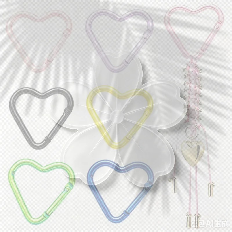 5pcs New Heart Shaped Carabiner Hook Ring Keychain Keyrings DIY Jewelry Making Supplies Connector Buckles Accessories