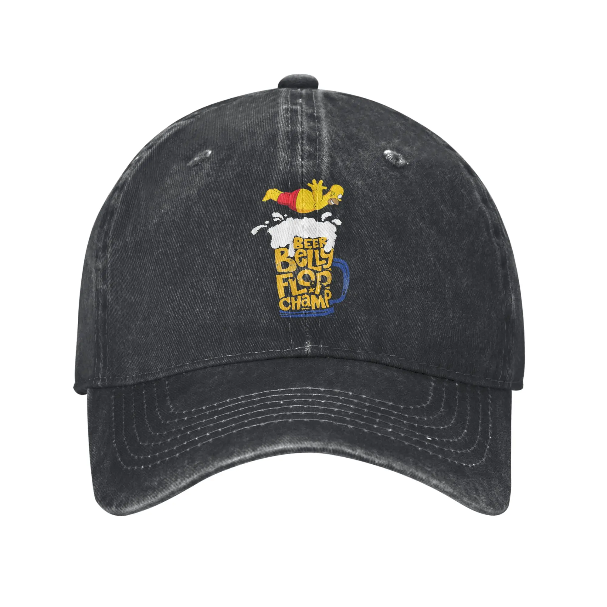 The S-simpson Homer Beer Belly Flop Champ Washed Baseball Cap   Summer Men Women Hunting Camping Baseball Caps