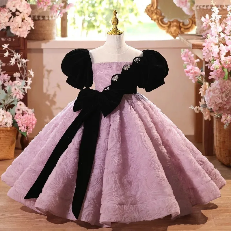 جديد أطفال بنات فستان حفلة للأميرات الأطفال عيد ميلاد مسابقة ثوب لأداء البيانو مساء الزفاف استقبال ملابس رسمية #1