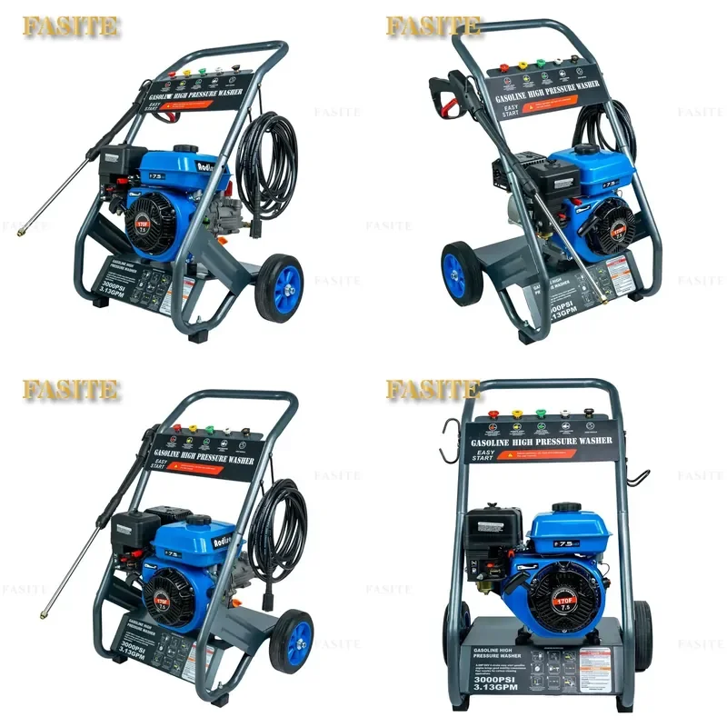 For 7.5HP High Pressure Washer Self Priming Swash Plate Pump Cart Type 180KG Pressure Car Cleaning Machine Portable
