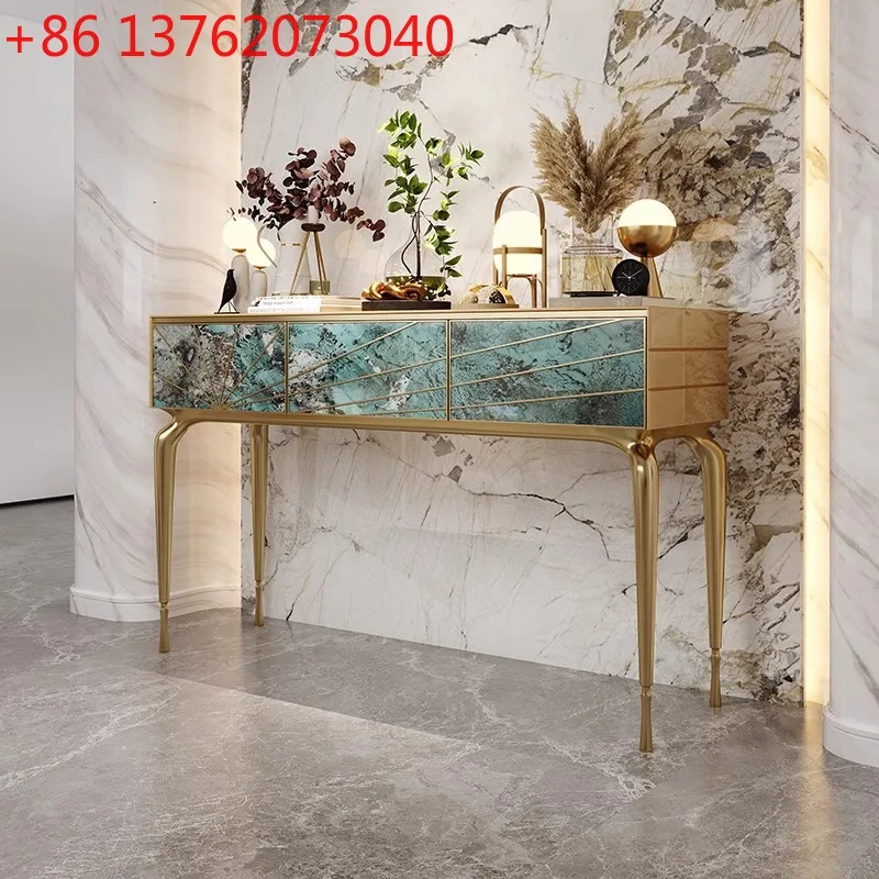 

Итальянский светлый роскошный входной столик, дизайнер для пожилых людей, вход в дом, показывающий дверь входной шкаф