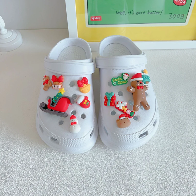 

Festive Christmas Shoe flowers for clogs ABS Material, Cute Holiday Themed DIY Charms Compatible with all clogs Xmas Gifts