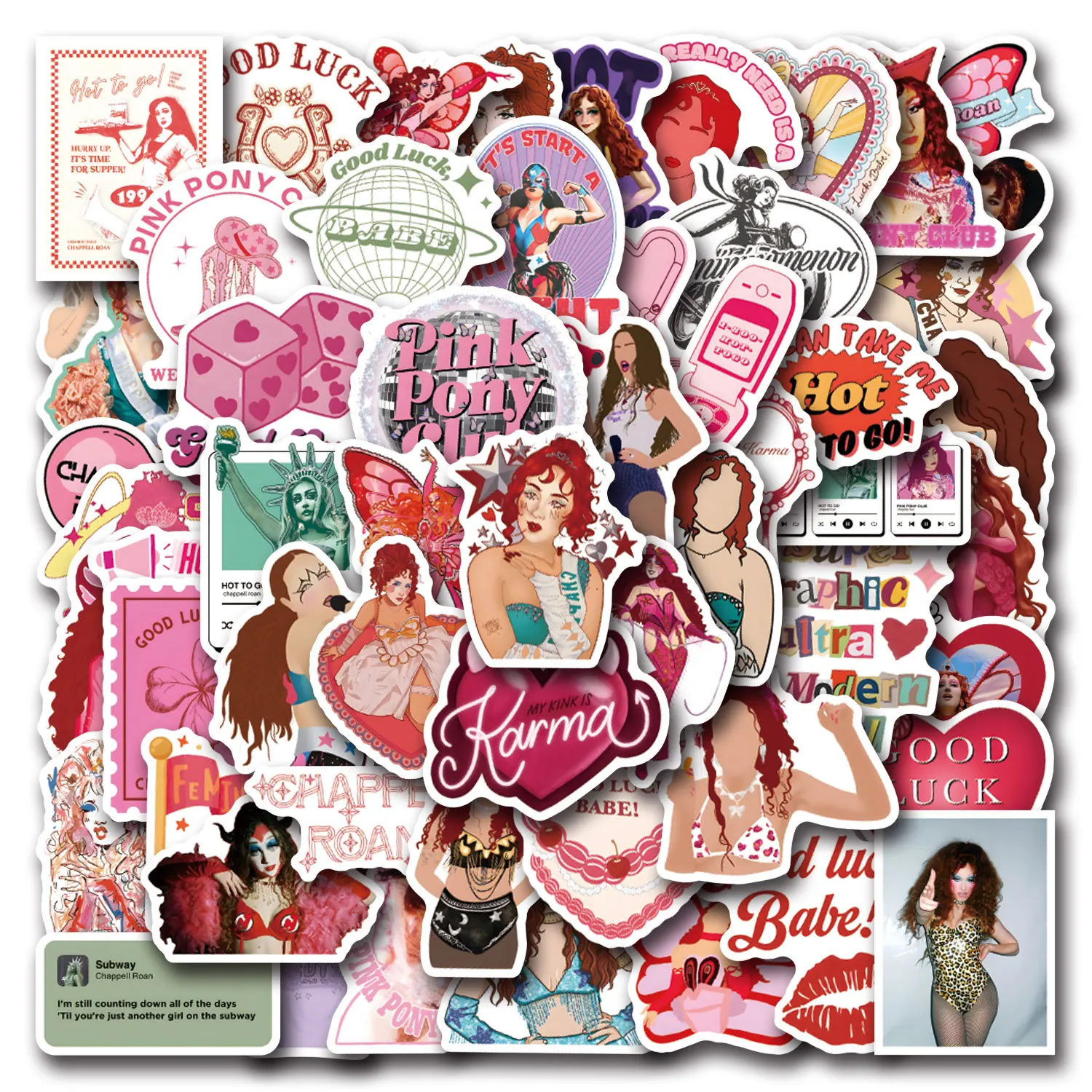 

10/55PCS Cool Singer Chappell Roan Stickers Graffiti Decals Funny Decoration Kids Toys DIY Laptop Phone Luggage Bike Fridge