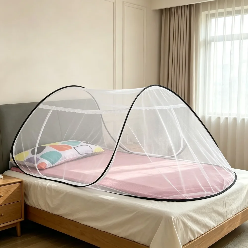 Portable Foldable Mosquito Net Bed Tent Installation Free Insect Protection Net for Outdoor Camping Travel Picnic Sleeping Bed