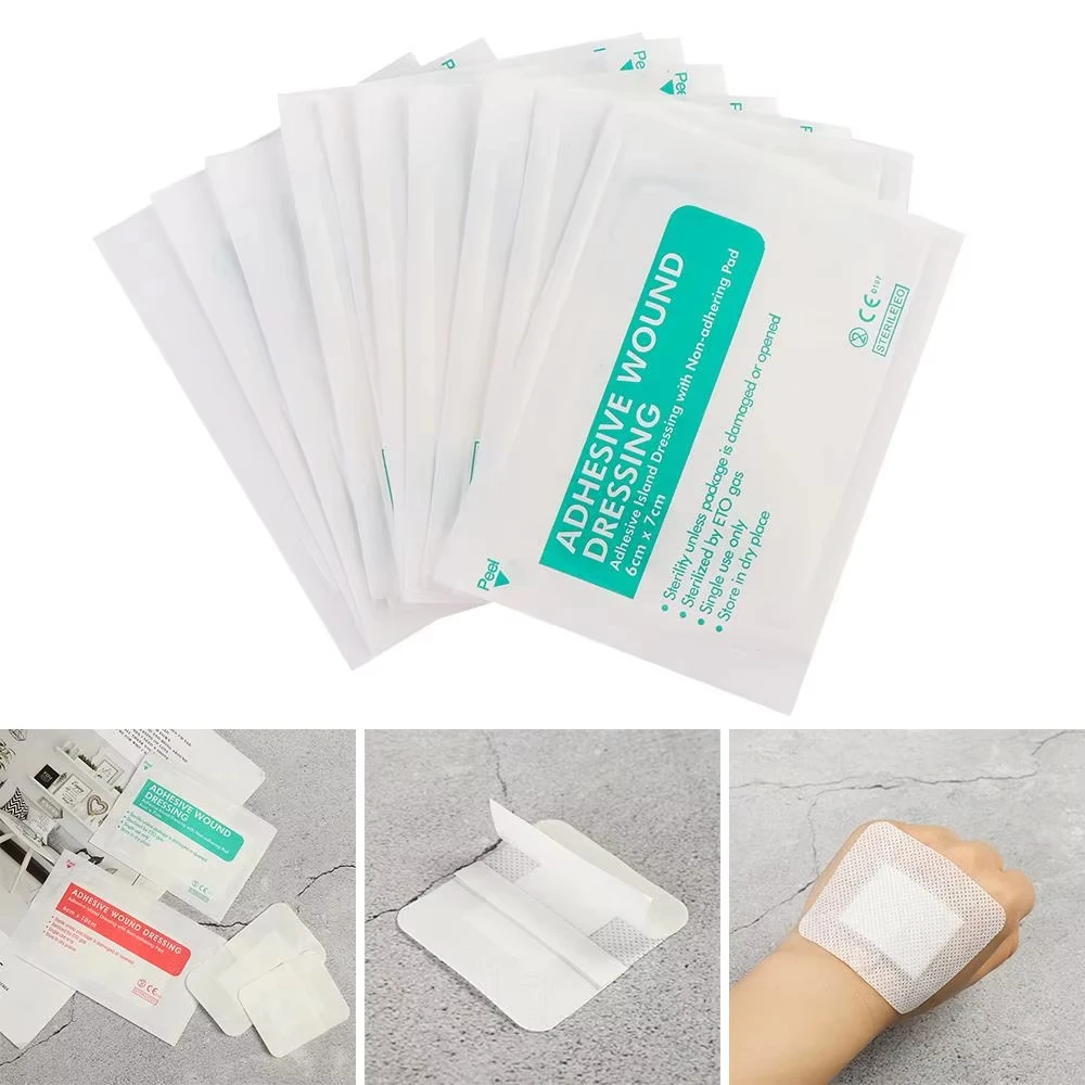 10/20Pcs Large Medical Band-Aids First Aid Kit Adhesive Bandage Waterproof Non-Woven Wound Plaster Hemostasis Sterile Stickers