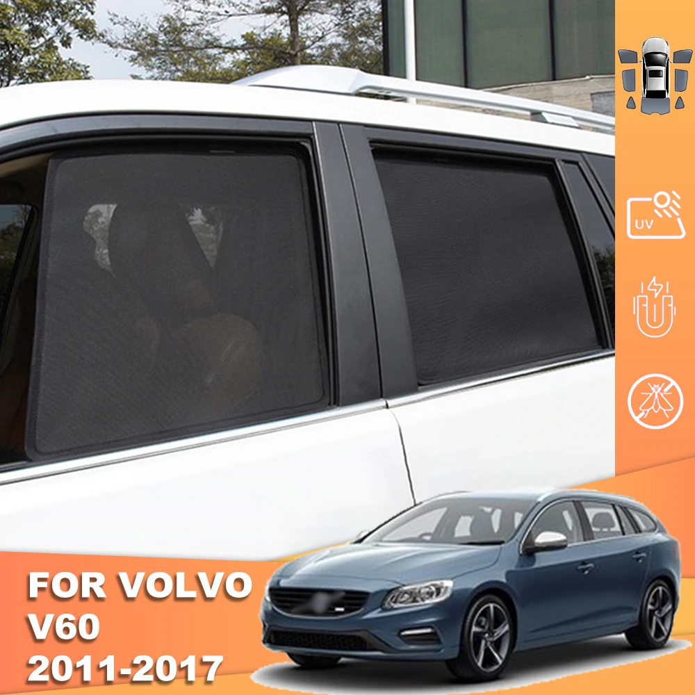 

Автомобильный солнцезащитный козырек для Volvo V60 2010-2018 в 60, передняя и задняя ветровая рамы, занавеска, боковая дверь, окно, солнцезащитный козырек