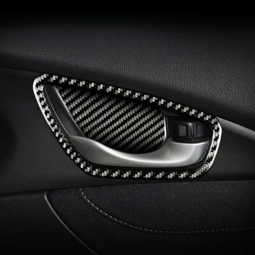 High-quality Car Inner Door Panel Handle Pull Trim Cover For Honda Civic Fc5 2016-2020 Inner Door Handle Frame carbon