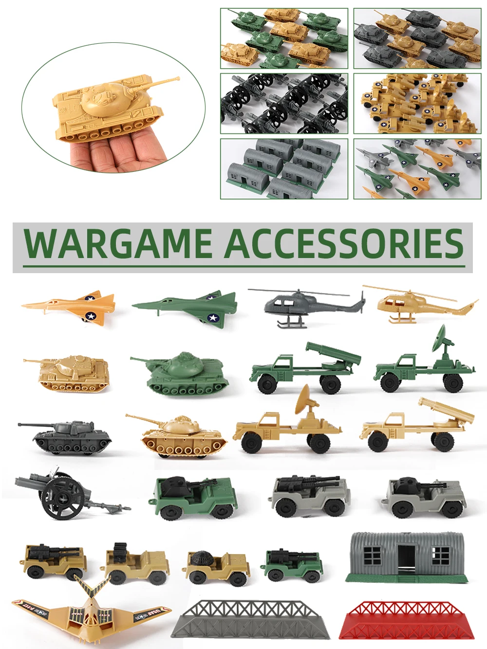 

ViiKONDO армейская мужская игрушка модель военного автомобиля аксессуары для военных игр танк радар ракетная установка артиллерийский истребитель Barrack Bridge