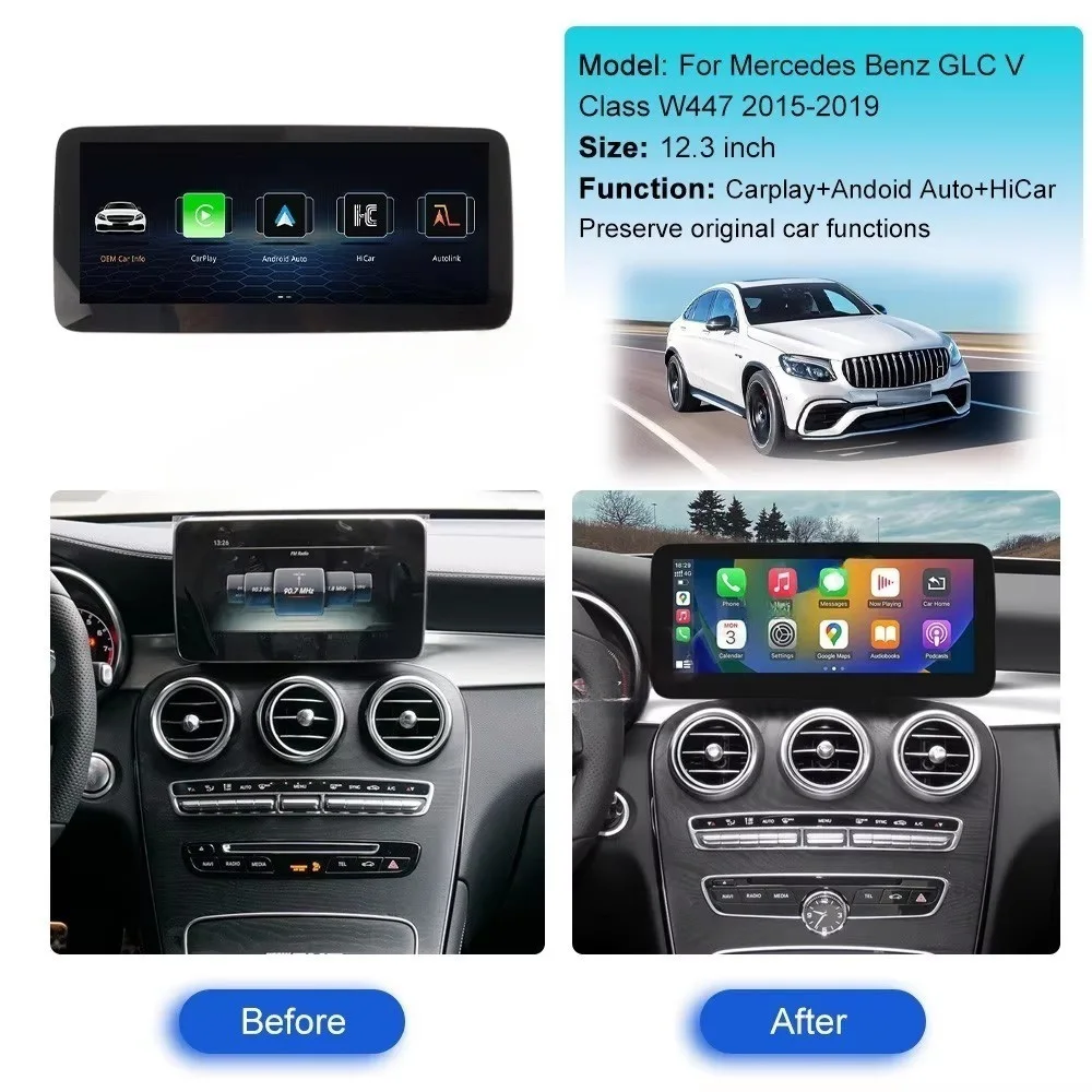 For Mercedes Benz GLC /C Class W218 350 2011- 2018 Android13 Car Radio 2Din Stereo Receiver Autoradio Multimedia Player GPS Navi