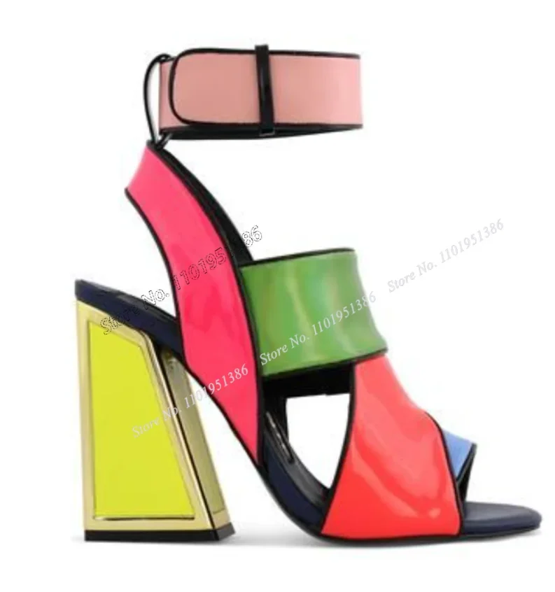 Mixed Color Fringe Decor Sandals Cut Out Thin High Heel Open Toe Shoes for Women Big Size Shoes 2023 New Zapatos Para Mujere