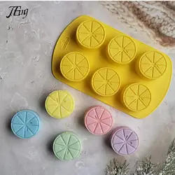 Fruit Shaped Silicone Mold Lemon DIY 6 Holes Soap Mold Fondant Chocolate Mould Clay Resin Candle Cake Pudding Baking Mold