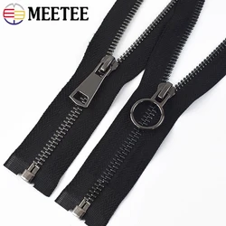 Meetee 5# Black Metal Zipper 15-40cm Close-end 50-150cm Open-end Auto Lock Zippers Garment Shoes Zip Closure Sewing Accessories