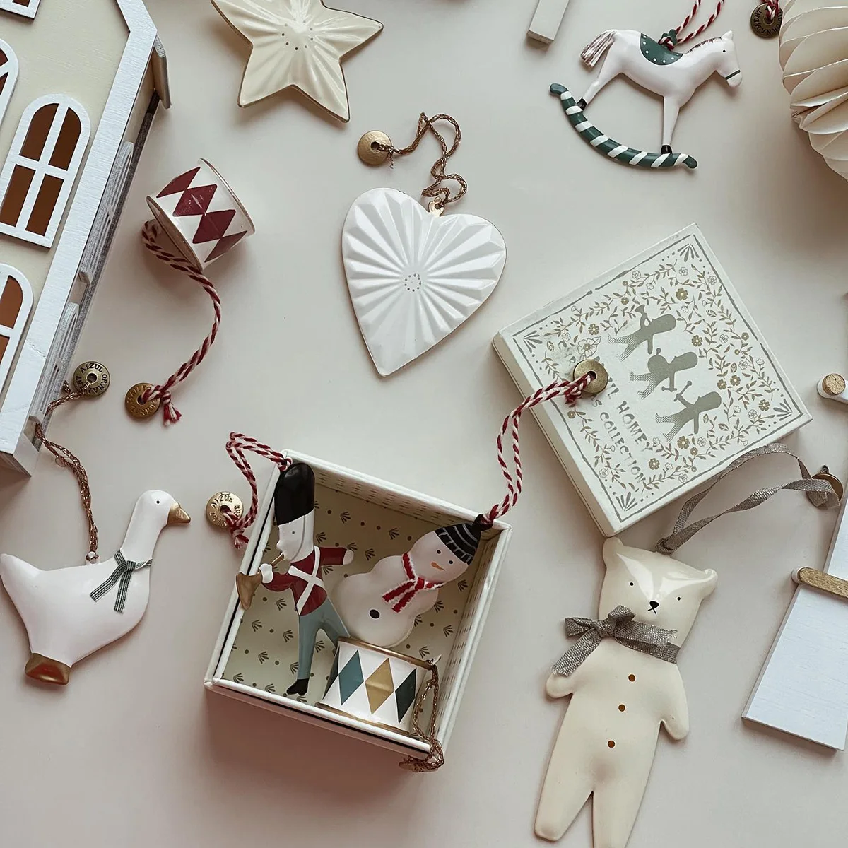 Aizulhomey-Dupla Face Metal Enfeites De Natal, Pintados À Mão, Pingente De Ferro, Decoração De Árvore De Natal, Artes Artesanato Presentes