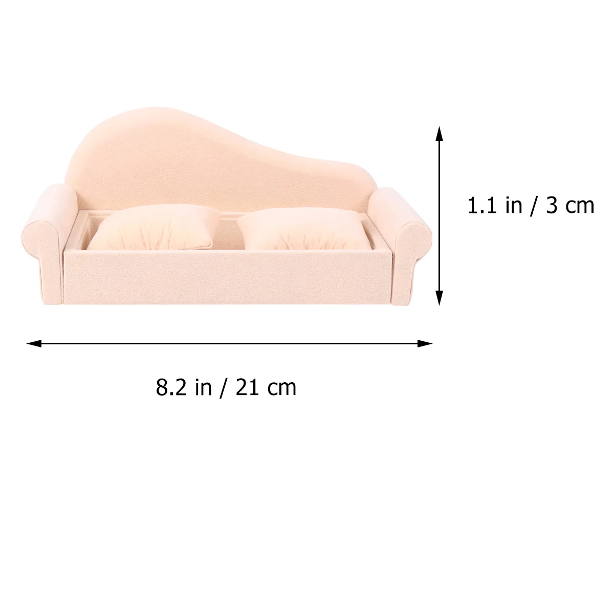 1Pcs Sofa Shaped Jewelry Box Beige Creative Flannelette Display Holder Elegant Watch Bracelet Organizer Gift Decoration