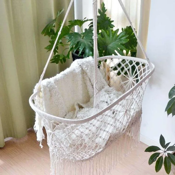 baby halo bassinest indoor swing bed crib macrame hanging infant cradle