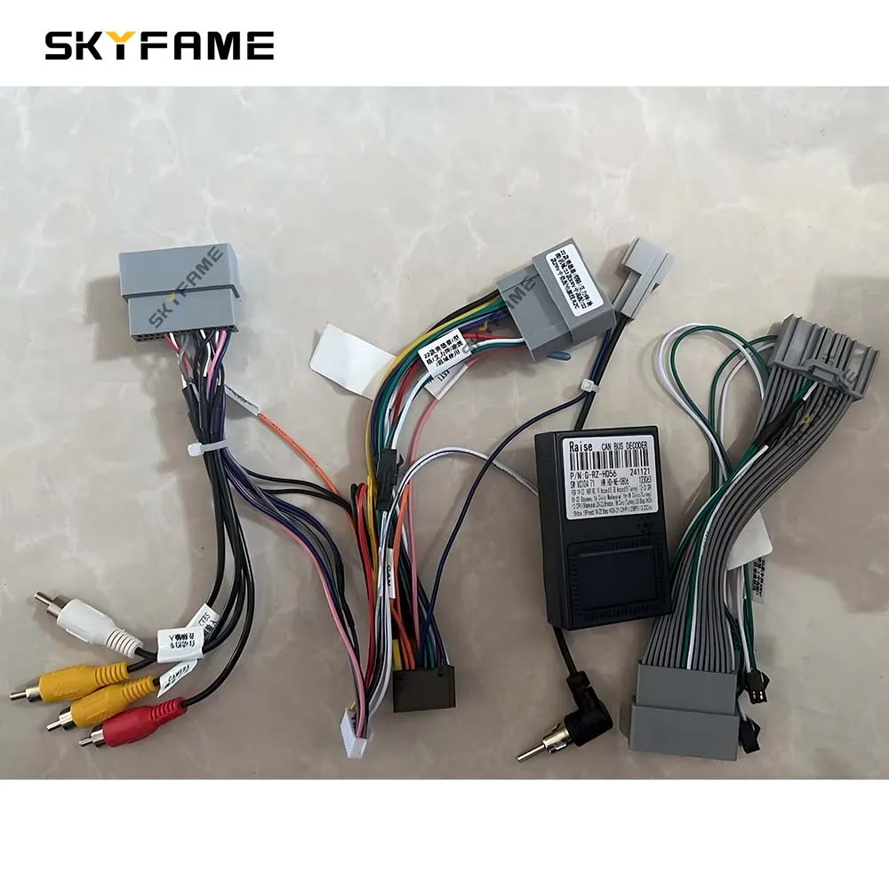 SKYFAME 16Pin Car Wiring Harness Adapter Canbus Box Decoder Android Radio Power Cable For Honda CRV ZRV CR-V ZR-V G-RZ-HD56