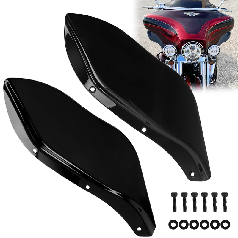 

Motorcycles Air Deflector Black Side Wing Windshield Accessories For Harley Touring Electra Glide Street Tri Glide 96-13