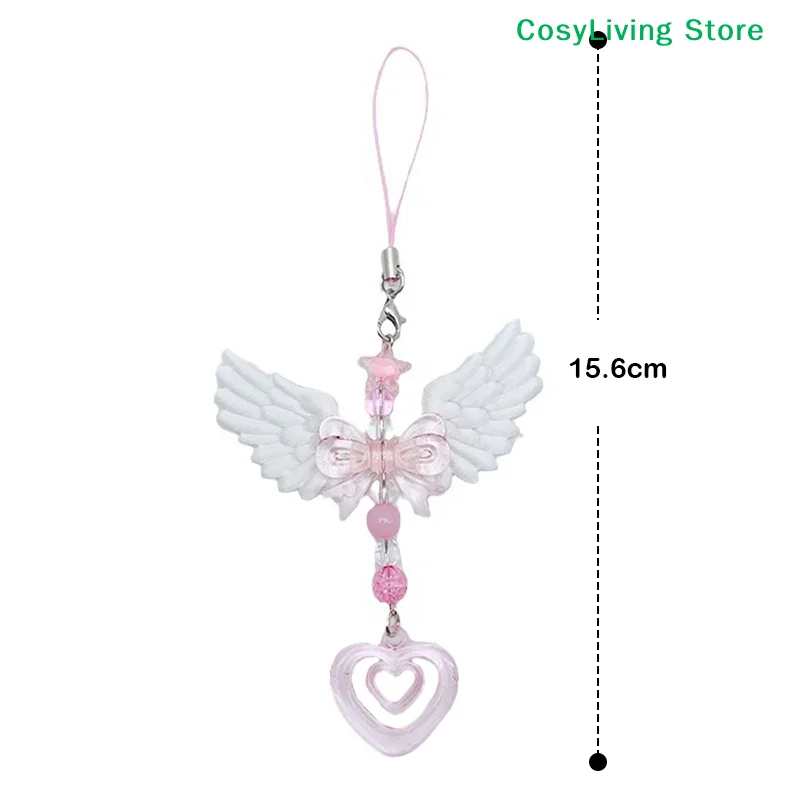 Lovely Wings Bow Heart Mobile Strap Phone Pendant Chain Party Gift Sets Fashion Sweet Keychain Bags Decorative Accessories Gifts image 6