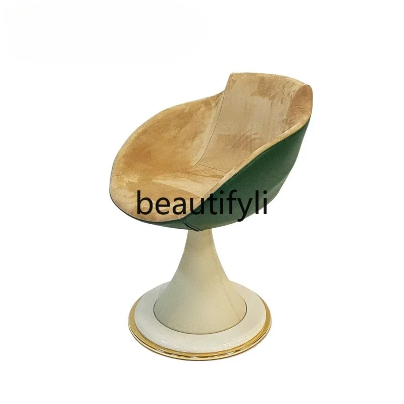 

smt1 Italian light luxury rotating mahjong chair villa hotel minimalist fashion cone dining chair