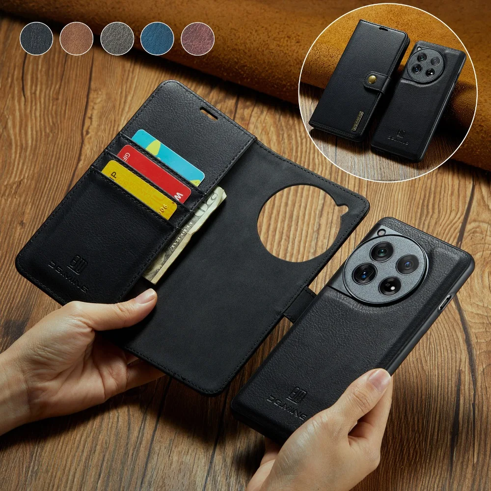 Magnetic Flip Wallet 2 in 1 Phone Cover For OnePlus 12 11 10 Pro 9Pro 10R 9RT N200 N20 Nord2 Ace Mobile Phone Protective Case