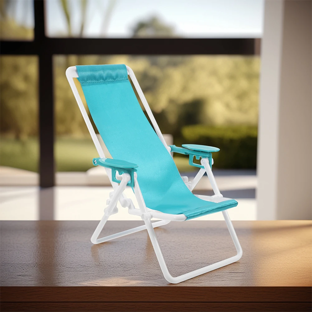 4 szt. Przenośne Krzesło Plażowe Małe Składane Miniaturowe Dekoracja Domku dla Lalek Krzesła do Opalania Składane Meble