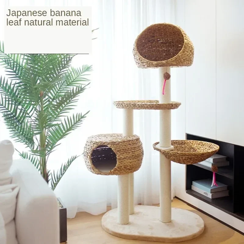 Large Cat Climbing Frame Solid Wood Homemade Sisal  Nest Winter Tree Villa  Toy Rattan  Scratch Trees  Climber