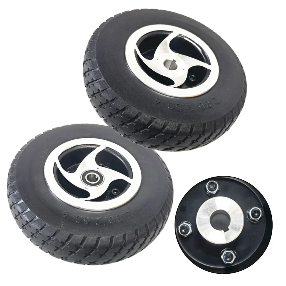

9'' Solid Tire Wheel 2.80/2.50-4 Non-inflatable Tyre With Keyway Type Hub For Gas/Electric Scooter ATV Elderly Mobility Scooter