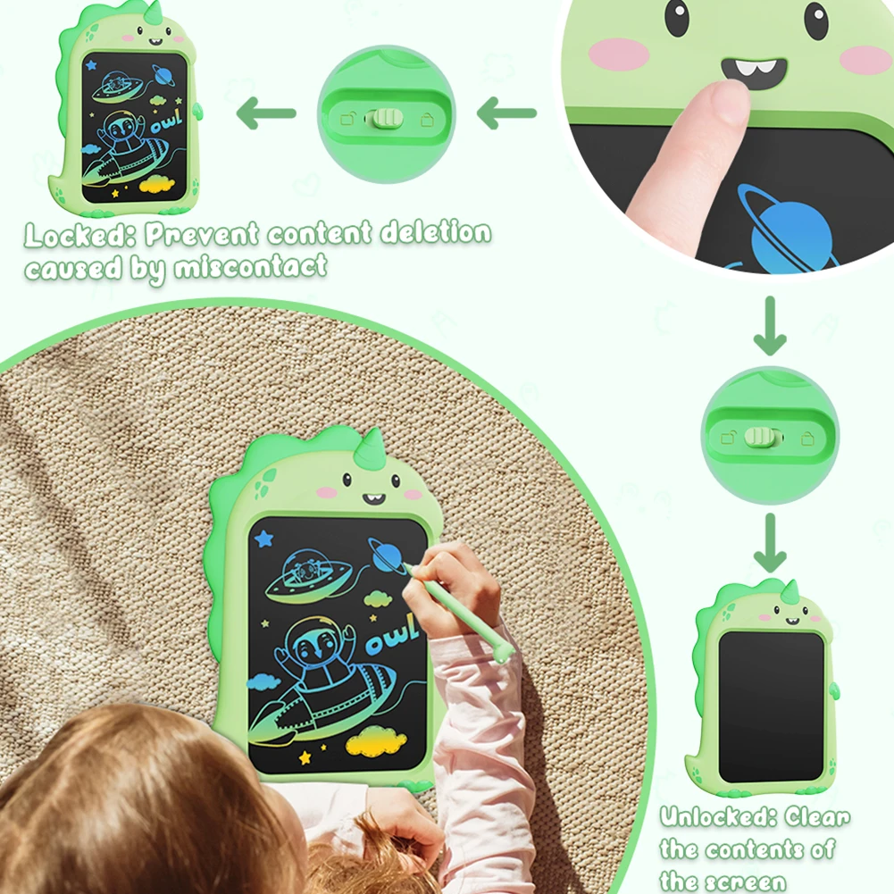 Tablet menulis LCD 8.5 inci, papan menggambar elektronik layar menggambar, mainan belajar pendidikan, papan grafis elektronik