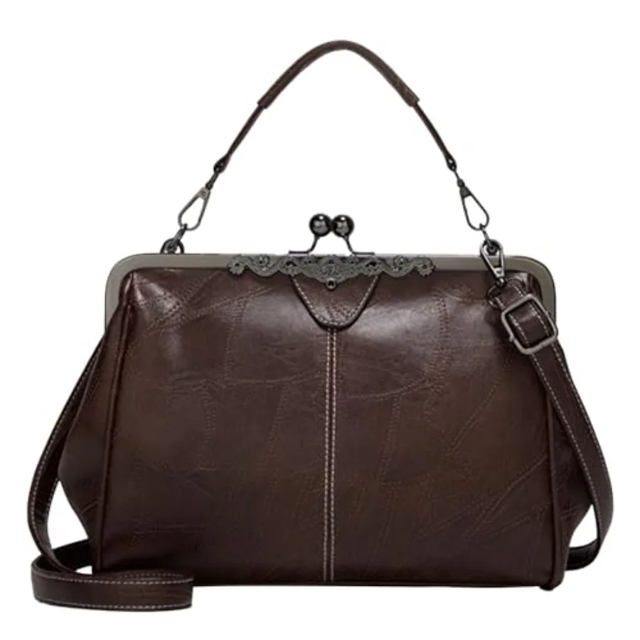 

Женские сумки из веганской кожи: сумка-кроссбоди с застежкой Kiss Lock, вечерний клатч, винтажная сумка-тоут