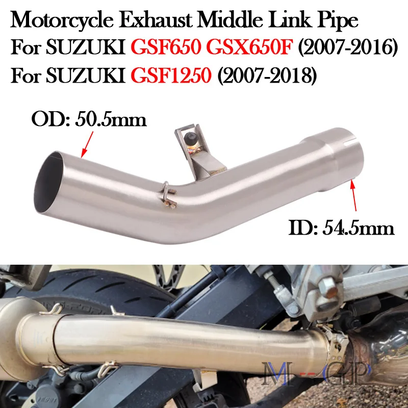 Slip On For SUZUKI GSX650F GSF650 GSF1250 2007 - 2018 Motorcycle Exhaust System Modify Escape Moto Tube Muffler Middle Link Pipe