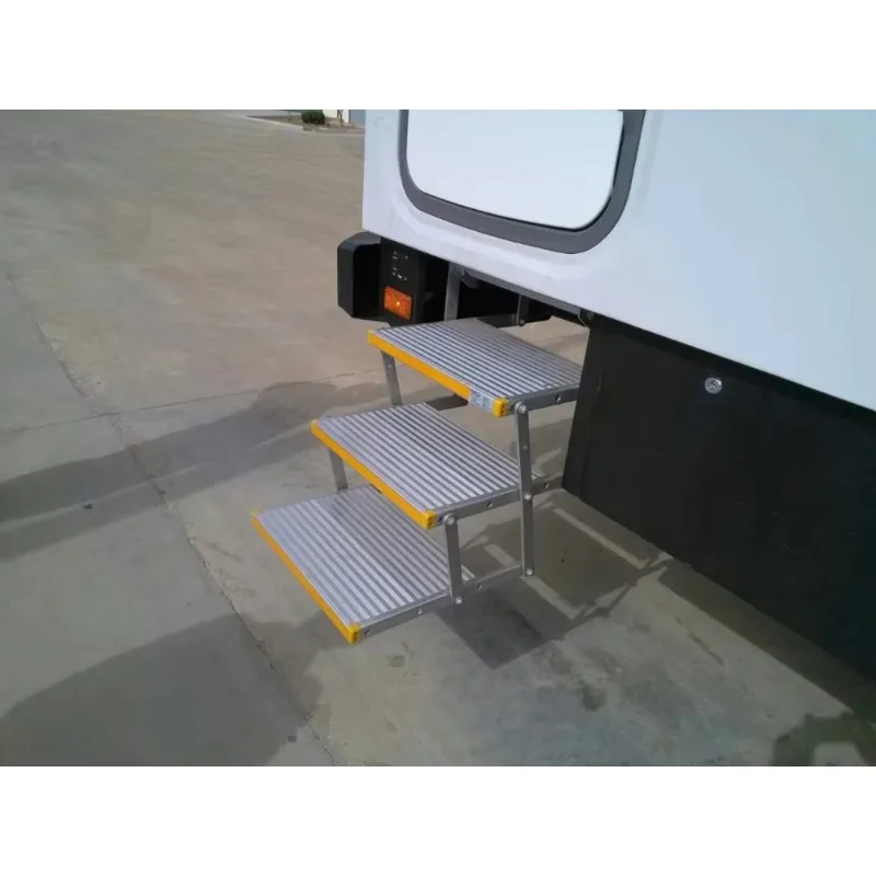 دليل للطي RV خطوة سبائك الألومنيوم تخييم متنقل فان قافلة مقطورة شاحنة أضعاف خطوات للتخييم سيارة تحميل قدرة 200 كجم