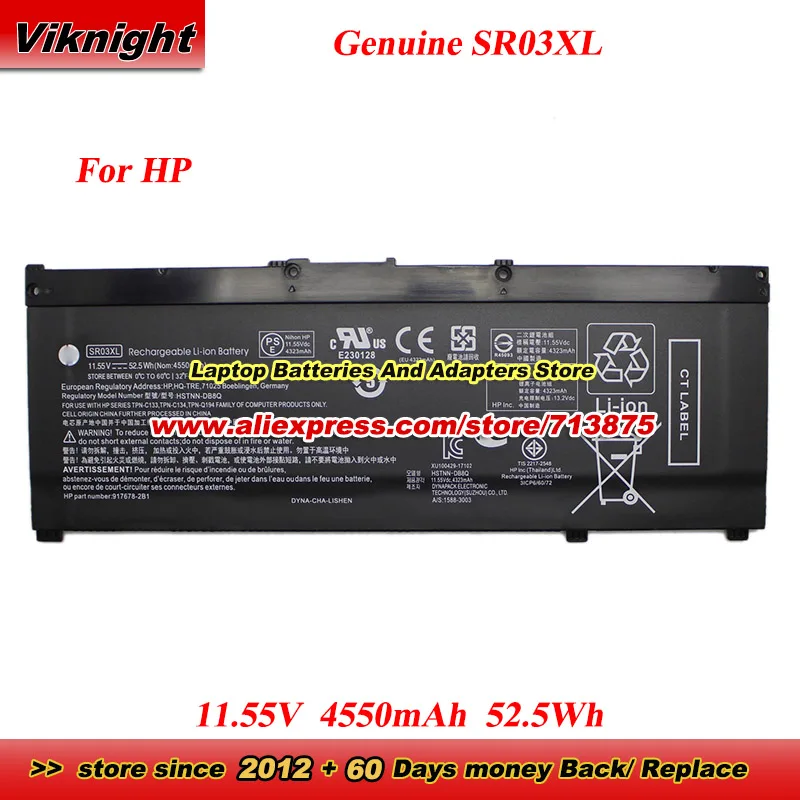 

Genuine SR03XL Battery HSTNN-DB8Q TPN-Q194 for HP ZBook 15V G5 OMEN 15-CX0056wm 15-DC0010CA 15-DC0101TX 17M-BW0013DX 15-CC183CL