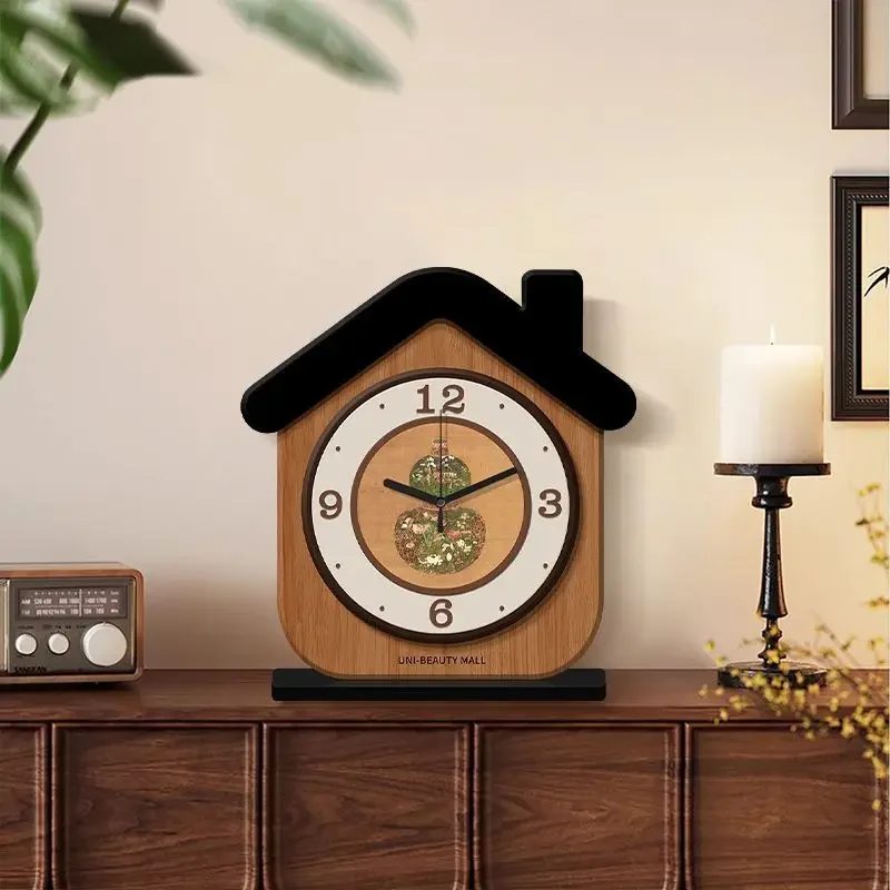 

Antique Creative Desktop Clock Modern Artistic Sense Living Room Bedside Desk Table Clocks Watch Home Decoration Ornaments