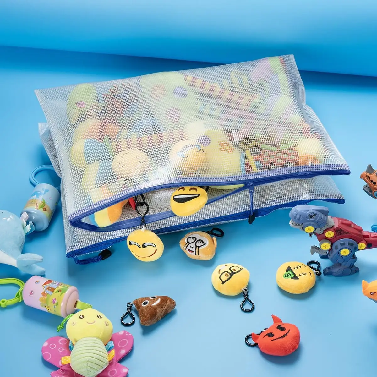 5-Pack A3 Oversize PVC Zippered Waterproof Project Folders,Color Coded Document Storage Bags, Multi-Purpose Artwork & Organizers