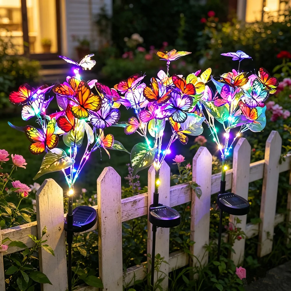 

LED Simulation Butterfly Outdoor Solar Light Garden Yard Holiday Summer Landscape Light Camping Wedding Christmas Party Decor